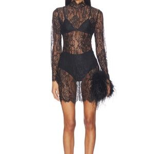 L'AGENCE Women's Henrietta Lace Mini Dress Small